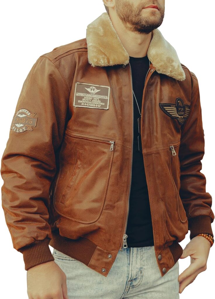 Real Leather Jacket with Fur Classic Look & Cozy Feel